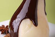 Poached Pears with Choc Orange Sauce