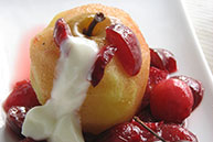 Poached Apple with Cherries