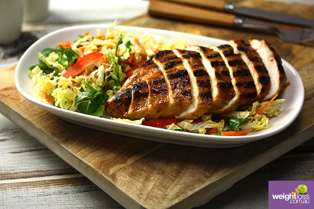 Asian BBQ Chicken Slaw Salad