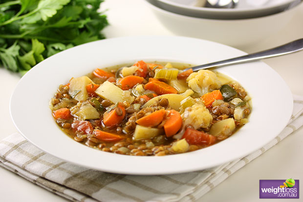 Brown Lentil & Vegetable Soup
