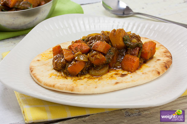 Pumpkin Curry with Naan Bread