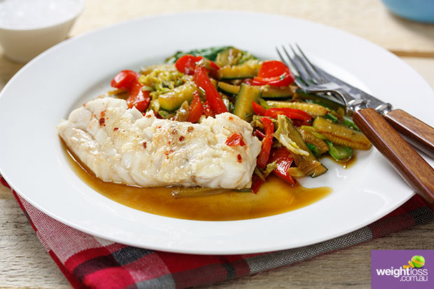 Steamed Chinese Fish & Sauté Vegetables