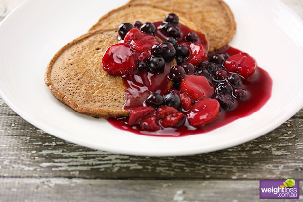 Chocolate Pancakes & Summer Berries