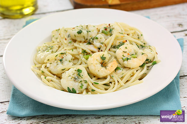 Garlic Prawn Spaghetti
