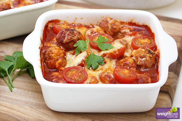 Gnocchi Meatball Bake with Capsicum Sauce