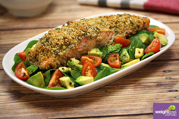 Herb Crusted Salmon Salad