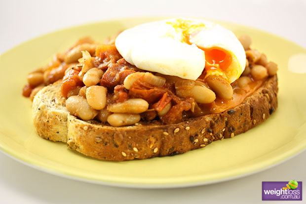 Home Made Baked Beans & Poached Egg