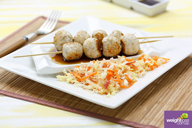 Japanese Skewers with Apple Slaw
