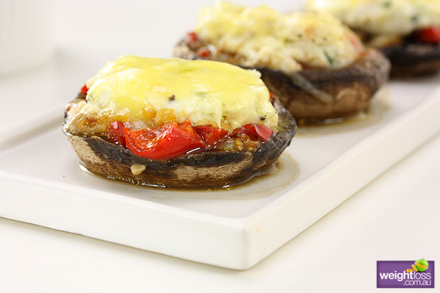 Low Fat Cheesy Stuffed Mushrooms