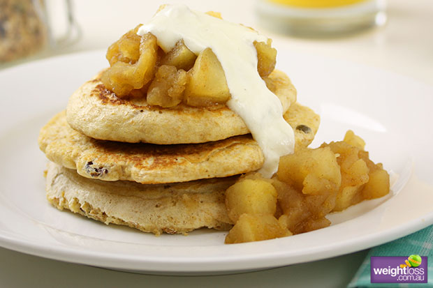 Muesli Pancakes with Cinnamon Apples