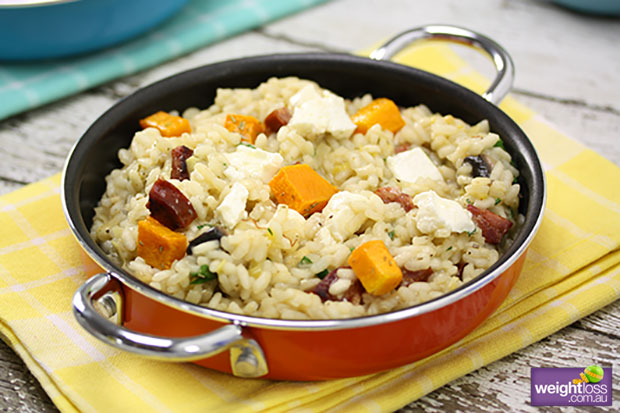 Mushroom, Pumpkin & Goats Cheese Risotto