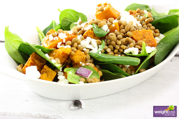 Pumpkin & Green Lentil Salad