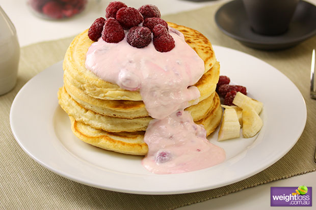 Raspberry & Banana Pancakes