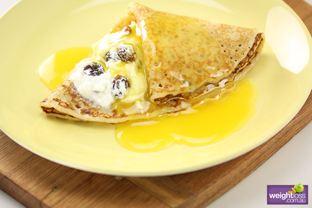Crepes Ricotta & Orange Honey Sauce