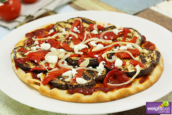 Roast Capsicum & Eggplant Pizza
