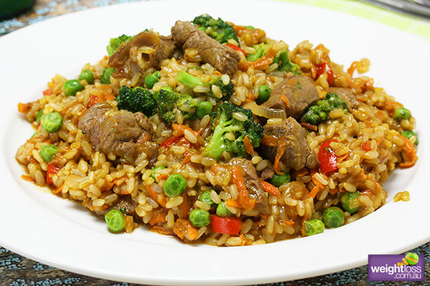 Satay Fried Rice with Beef