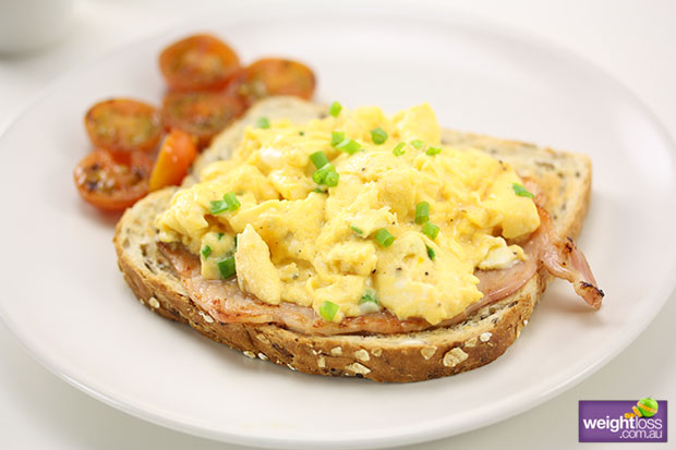Scrambled Eggs Bacon & Tomato