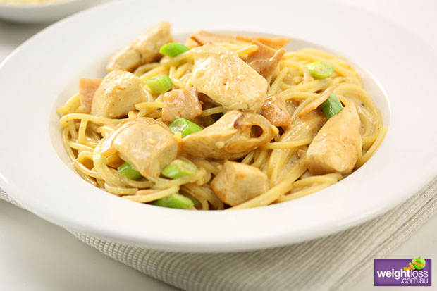 Spaghetti Carbonara with Chicken