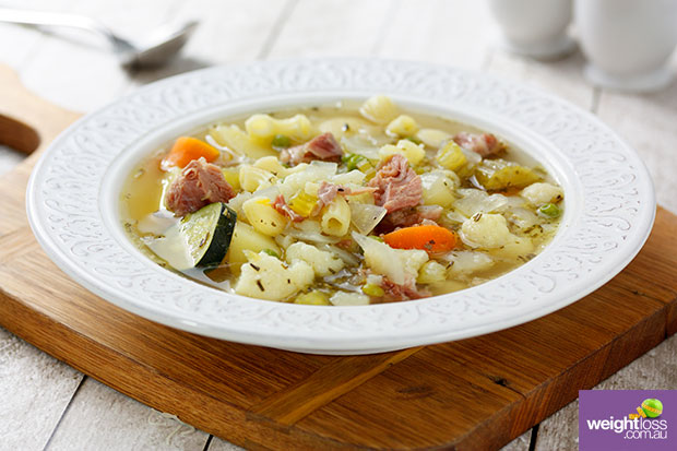 Vegetable Ham & Pasta Soup